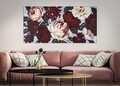 Tablou decorativ Red Flower, Mauro Ferretti, 150x76 cm, canvas pictat manual