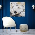 Tablou decorativ White Flower -B, Mauro Ferretti, 90x90 cm, canvas pictat manual