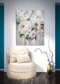 Tablou decorativ Crem Flower , Mauro Ferretti, 80x100 cm, canvas pictat manual, multicolor