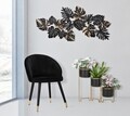 Decoratiune de perete Dark Leaf, Mauro Ferretti, 133x63 cm, fier, negru/auriu