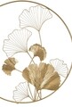 Decoratiune de perete Double Leaf, Mauro Ferretti, 120.5x80.5 cm, fier, auriu