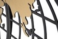 Decoratiune de perete Glam, Mauro Ferretti, 133x70 cm, fier, negru/auriu