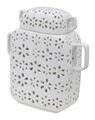 Vas decorativ cu capac Flowery, Mauro Ferretti, 31.5x13x34 cm, portelan
