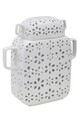 Vas decorativ cu capac Flowery, Mauro Ferretti, 31.5x13x34 cm, portelan