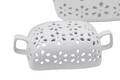 Vas decorativ cu capac Flowery, Mauro Ferretti, 31.5x13x34 cm, portelan