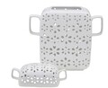 Vas decorativ cu capac Flowery, Mauro Ferretti, 31.5x13x34 cm, portelan