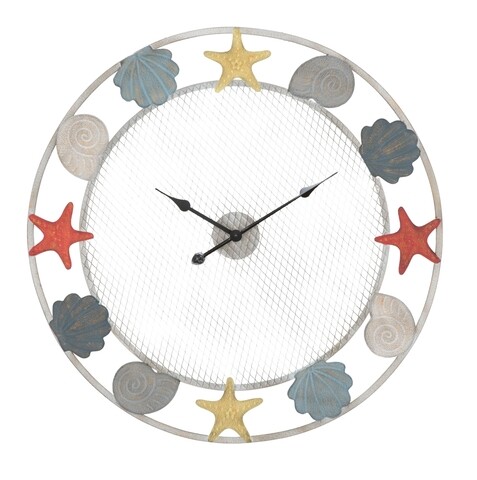 Ceas de perete Seaside, Mauro Ferretti, Ø 80 cm, fier, multicolor
