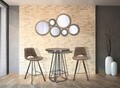 Oglinda decorativa Ingranaggio, Mauro Ferretti, 137x73.5 cm, MDF, natural