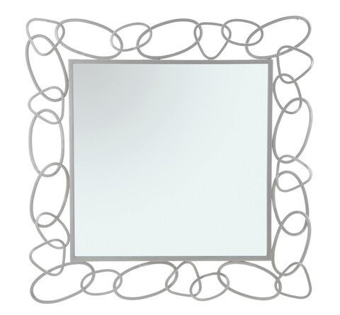 Oglinda decorativa Chain, Mauro Ferretti, 84x84 cm, fier, argintiu