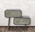 Comoda cu 2 sertare School, Mauro Ferretti, 63x29.5x52.5 cm, fier, gri