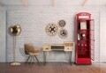 Biblioteca Telephone Booth, Mauro Ferretti, 52x30x180 cm, fier, rosu