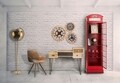 Biblioteca Telephone Booth, Mauro Ferretti, 52x30x180 cm, fier, rosu