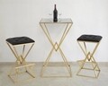 Masuta de bar Piramid, Mauro Ferretti, 60x60x105 cm, fier, auriu/negru