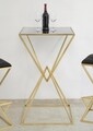 Masuta de bar Piramid, Mauro Ferretti, 60x60x105 cm, fier, auriu/negru