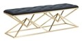 Bancheta Piramid Doppia, Mauro Ferretti, 140x40x45 cm, catifea, negru/auriu