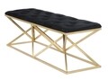 Bancheta Piramid Doppia, Mauro Ferretti, 140x40x45 cm, catifea, negru/auriu