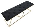 Bancheta Piramid Doppia, Mauro Ferretti, 140x40x45 cm, catifea, negru/auriu