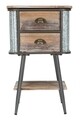 Noptiera cu 2 sertare Bronxs, Mauro Ferretti, 43.5x36.5x72.5 cm, fier, negru/gri