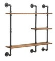 Raft de perete Manhattan, Mauro Ferretti, 100x23x98 cm, lemn de brad, gri inchis