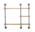 Raft de perete Manhattan, Mauro Ferretti, 100x23x98 cm, lemn de brad, gri inchis