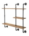Raft de perete Manhattan, Mauro Ferretti, 100x23x98 cm, lemn de brad, gri inchis