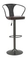 Scaun de bar Detroit, Mauro Ferretti, 51x48x86/108 cm, fier, maro