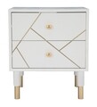 Noptiera Luxy, Mauro Ferretti, 45x40x51 cm, lemn de pin, alb/auriu