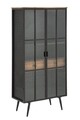 Bufet cu suport sticle de vin School Wine, Mauro Ferretti, 81x42x162.5 cm, fier, negru/maro