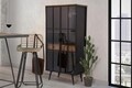 Bufet cu suport sticle de vin School Wine, Mauro Ferretti, 81x42x162.5 cm, fier, negru/maro