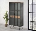 Bufet cu suport sticle de vin School Wine, Mauro Ferretti, 81x42x162.5 cm, fier, negru/maro