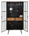 Bufet cu suport sticle de vin School Wine, Mauro Ferretti, 81x42x162.5 cm, fier, negru/maro