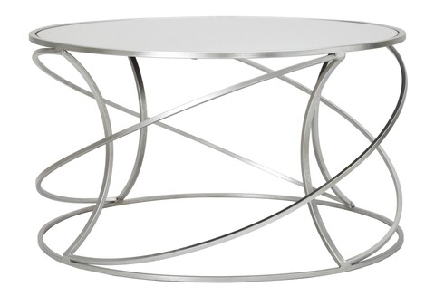 Masuta de cafea Saturn, Mauro Ferretti, Ø 80x45 cm, fier, argintiu