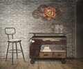 Consola Old Style, Mauro Ferretti, 111x60x89 cm, lemn de brad, maro