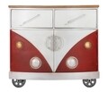 Bufet inferior Van, Mauro Ferretti, 90x42x81 cm, lemn de brad, rosu/alb