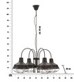 Lustra Bronks, Mauro Ferretti, 4 x E27, 20W, 80x80x40 cm, fier