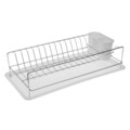 Versa Edénycsepegtető evőeszköz tartóval, 50.5x24.7x11.6 cm, vas, fehér