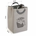 Cos de rufe cu manere Versa, 30x36x55 cm, poliester, gri