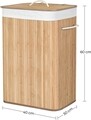 Cos de rufe Bamboo, Songmics, 40 x 30 x 60 cm, 72 L, bambus/bumbac