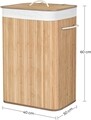 Cos de rufe Bamboo, Vasagle, 40 x 30 x 60 cm, 72 L, bambus/bumbac