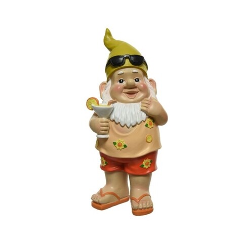 Decoratiune Gnom w cocktail, Decoris, 8.8x7.8x19.8 cm, polirasina, multicolor