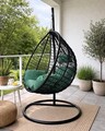 Leagan/balansoar gradina Linea, Heinner, 115x68x108/195 cm, negru/verde