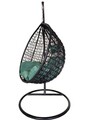 Leagan/balansoar gradina Linea, Heinner, 115x68x108/195 cm, negru/verde