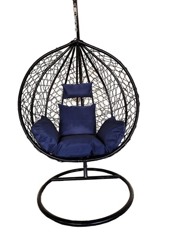 Leagan/balansoar gradina Leon, Heinner, 108/68x115/195 cm, negru/albastru