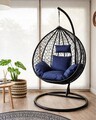 Leagan/balansoar gradina Leon, Heinner, 108/68x115/195 cm, negru/albastru