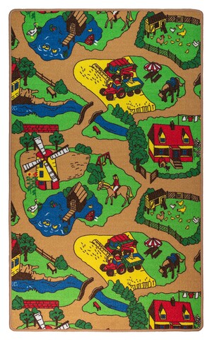 Covor Playcarpet Farm, Decorino, 90x200 cm, 100% poliamida, multicolor