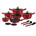 Set oale și  tigăi din aluminiu forjat și marmură, 15 piese, Berlinger Haus, Burgundy
