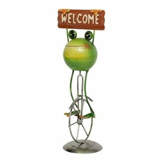 Frog on unicycle w banner