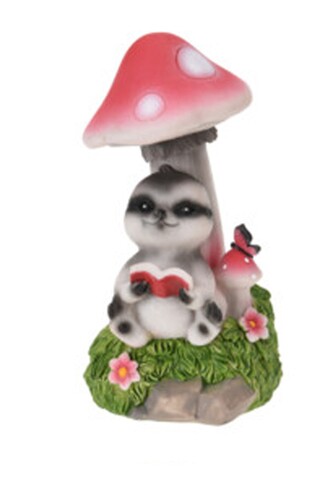 Sloths reading Napelemes lámpa, 9.5x9.5x19 cm, poliszton, színes