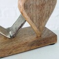 Carolyn Heart Dekoráció, Boltze, 22x18x7.5 cm, mangófa/alumínium