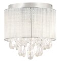 Plafoniera, Rubi, 22 x 29 cm, 4 x E14, 40W, metal/sticla, argintiu/transparent